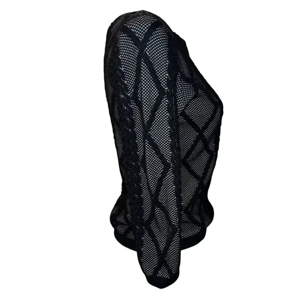 Worthington, 3/4 sleeve, black and gray, fall, size small regular, sweater - Picture 3 of 12